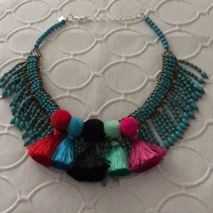 Panacea colorful tassel necklace